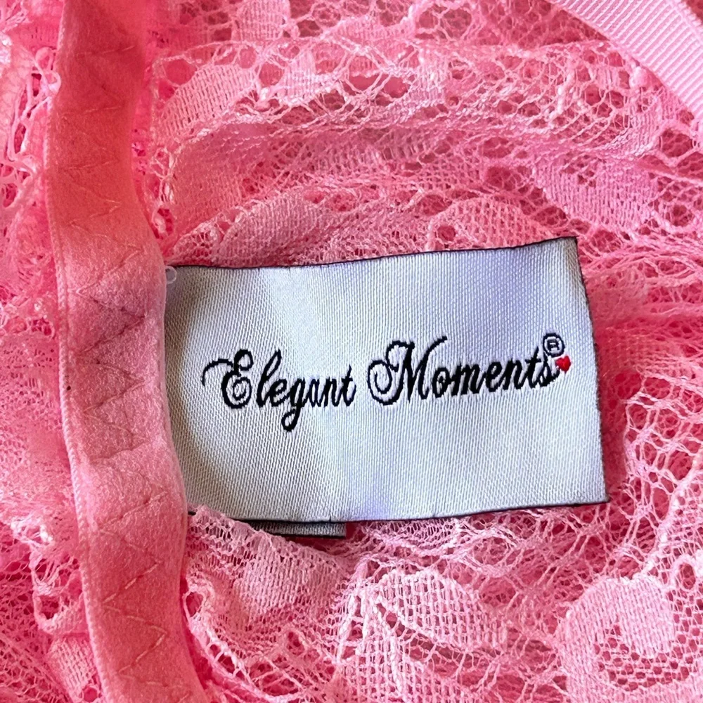 Elegant Pink Lace Sleepwear - Picture 3 of 7